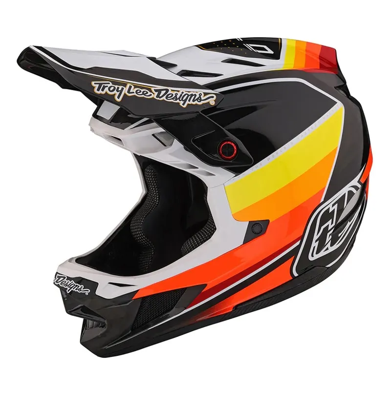 Troy Lee Designs D4 Carbon MIPS Helmet  Reverb Black White Orange